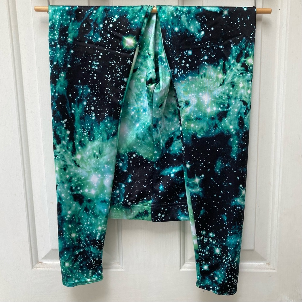 Black Milk Clothing Galaxy Emerald Leggings - limited, size: small / S